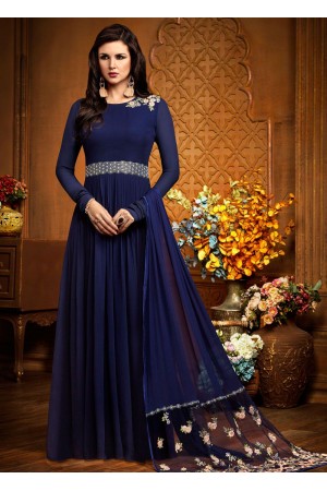 Blue georgette party wear anarkali 2485