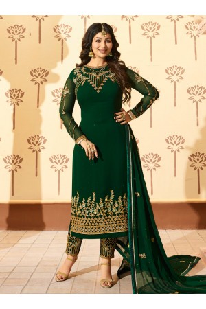 Ayesha Takia Green georgette straight cut Indian wedding pant style suit 228