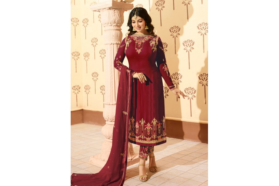 Ayesha Takia Purple straight cut Indian wedding pant style