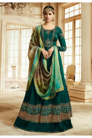 Green Barfi Silk Indian Wedding anarkali