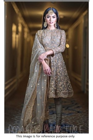 Bollywood Poonam Kaurture inspired grey silk churidar