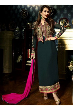 Malaika Arora khan georgette green color party wear salwar Kameez