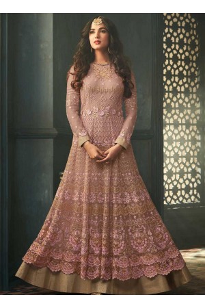 Sonal Chauhan Onion pink net wedding anarkali