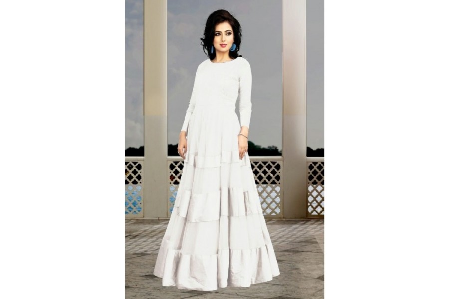 net and satin gown