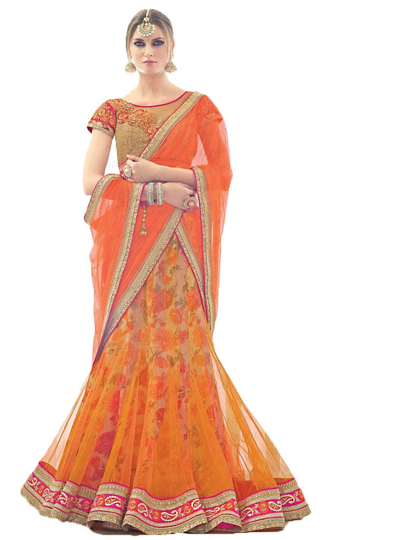 orange ghagra choli