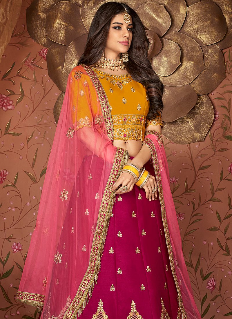 mustard color bridal lehenga
