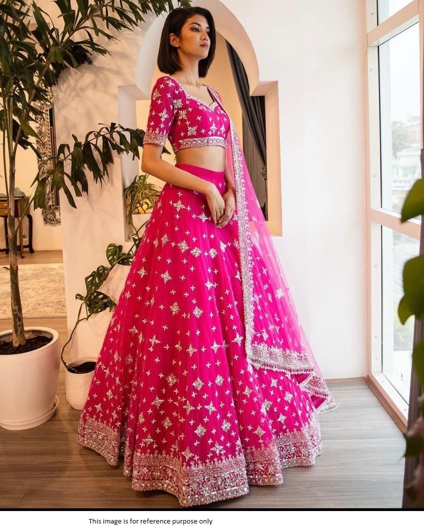 Buy Bollywood Model Rani Pink silk wedding lehenga choli in UK, USA and  Canada