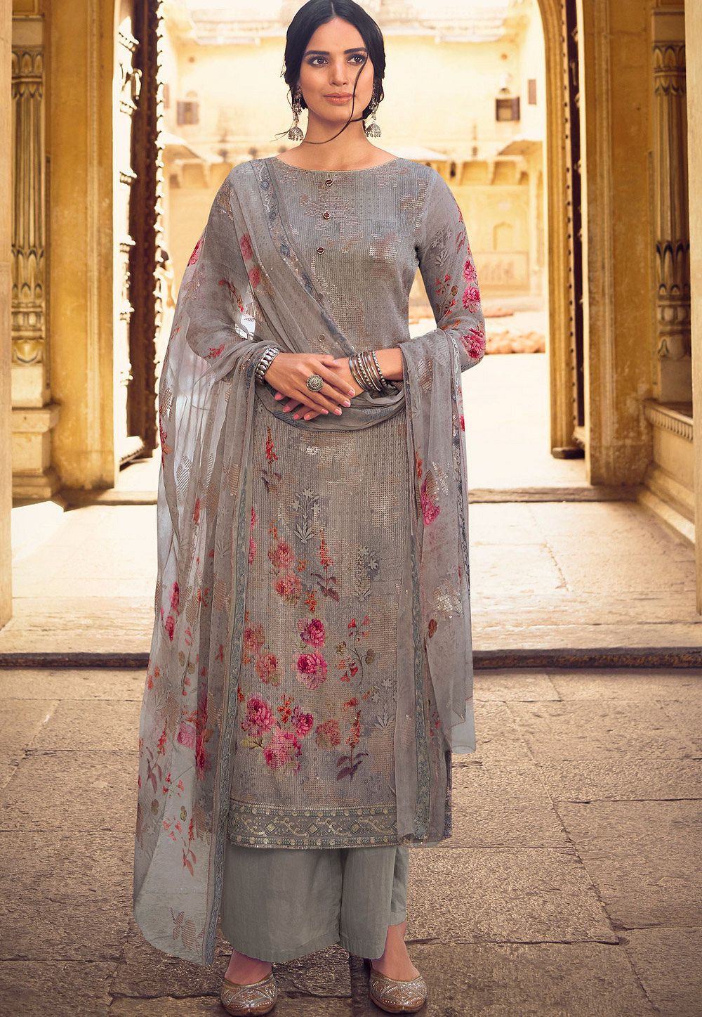 Buy Purple Designer Party Wear Palazzo Pakistani Suit | Pakistani Suits