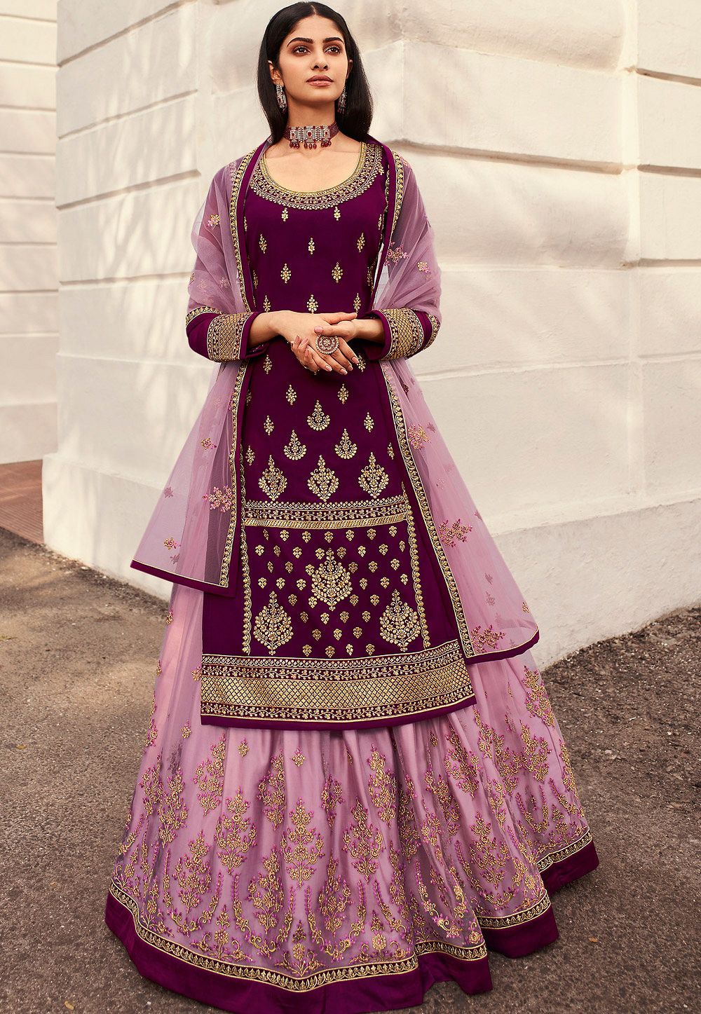 Net Embroidery Lehenga Choli In Pink Colour - LD5413602