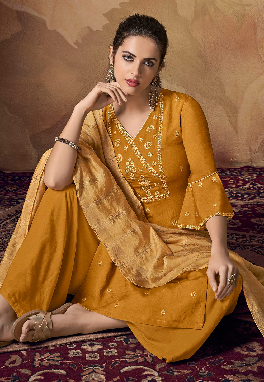 Mustard colour punjabi suit store
