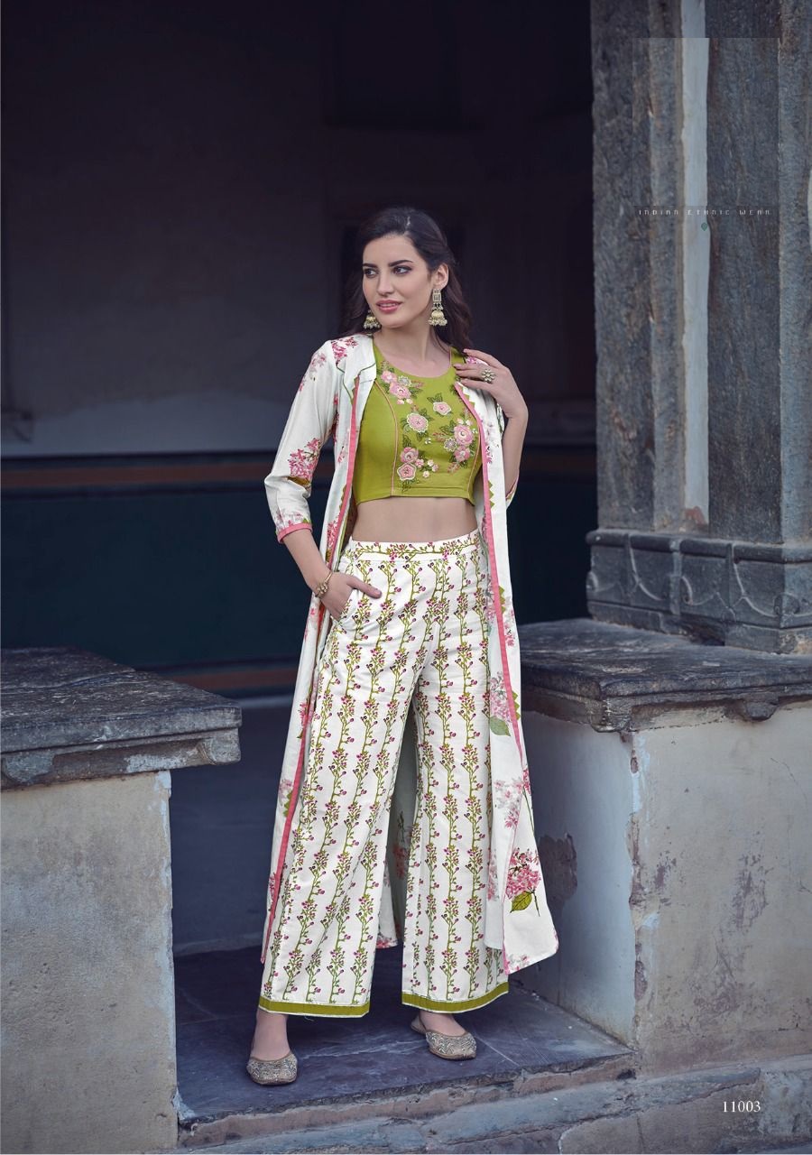 Trishala Sikka In White Handembroidered Bustier Shrug Palazzo Pants   Nirmooha