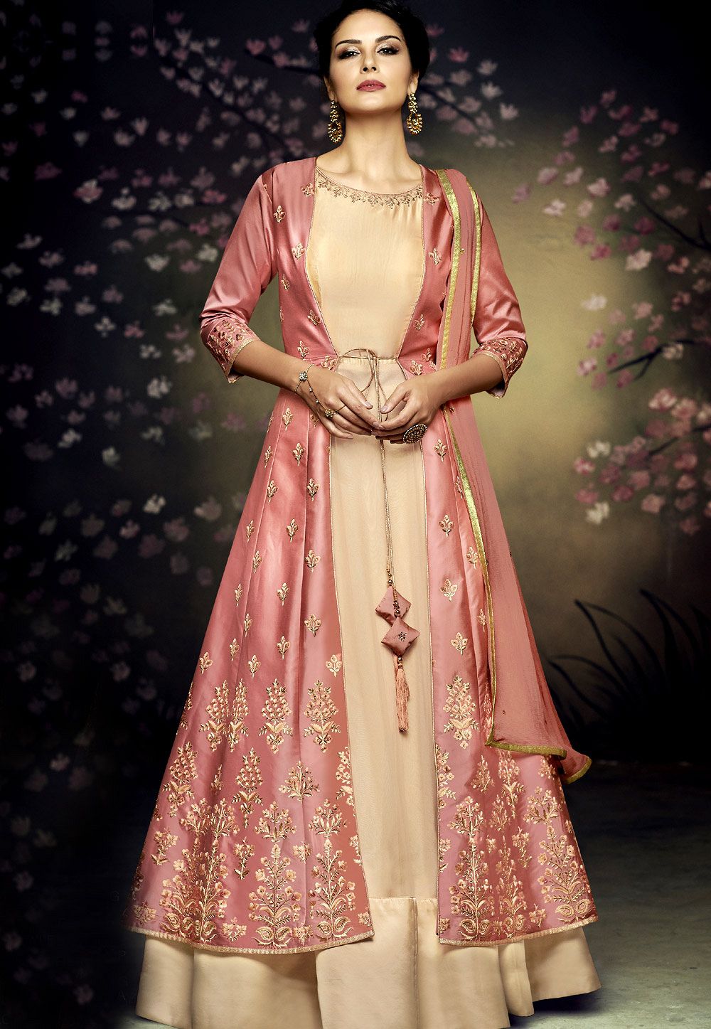 anarkali dress with jacket