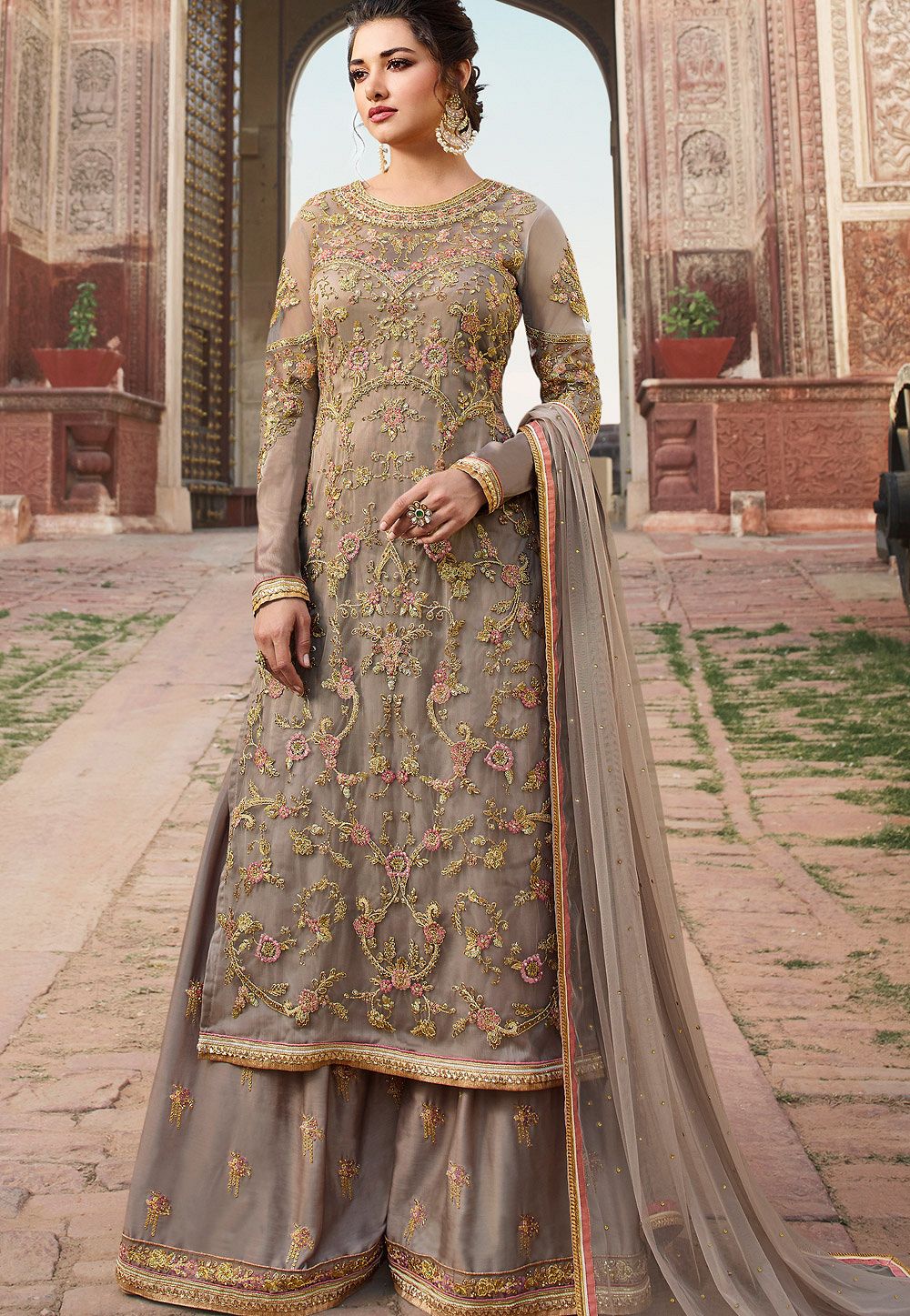 sharara suits with long kameez