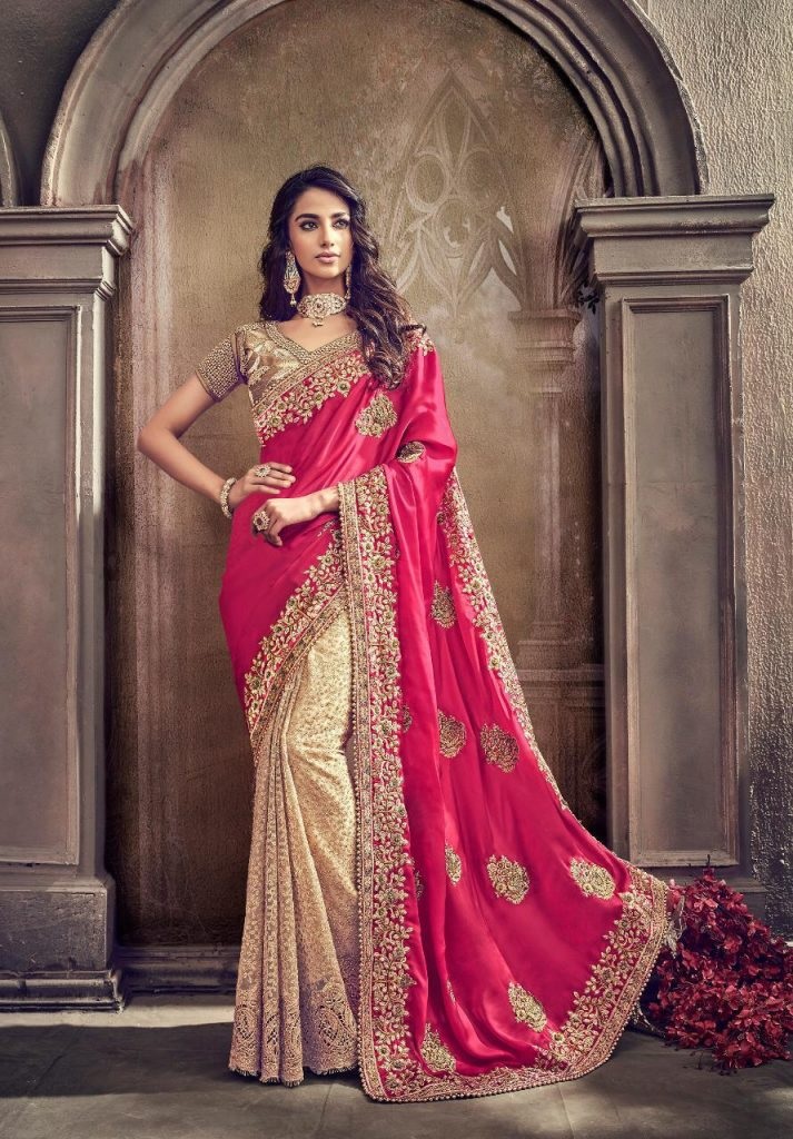 Satin silk party wear sarees on sale