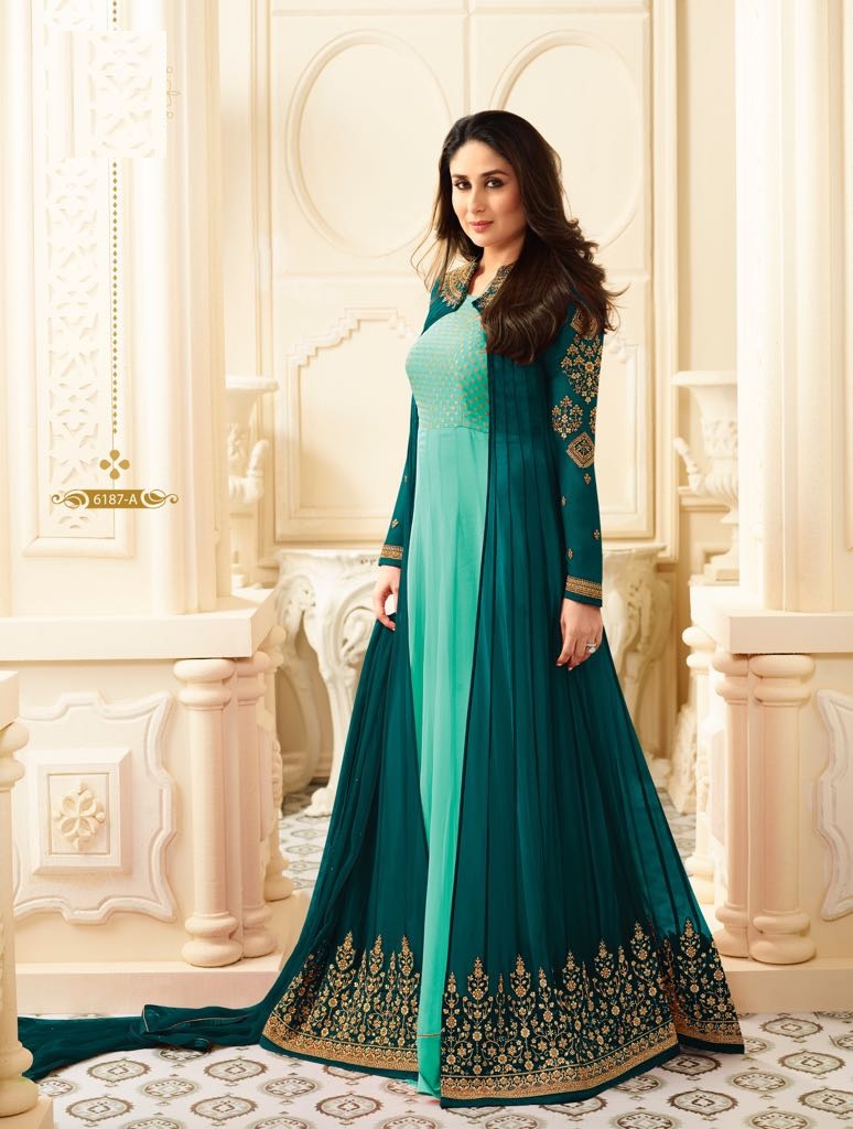 turquoise anarkali