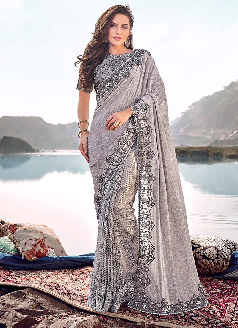 Heavy work sarees for wedding deals