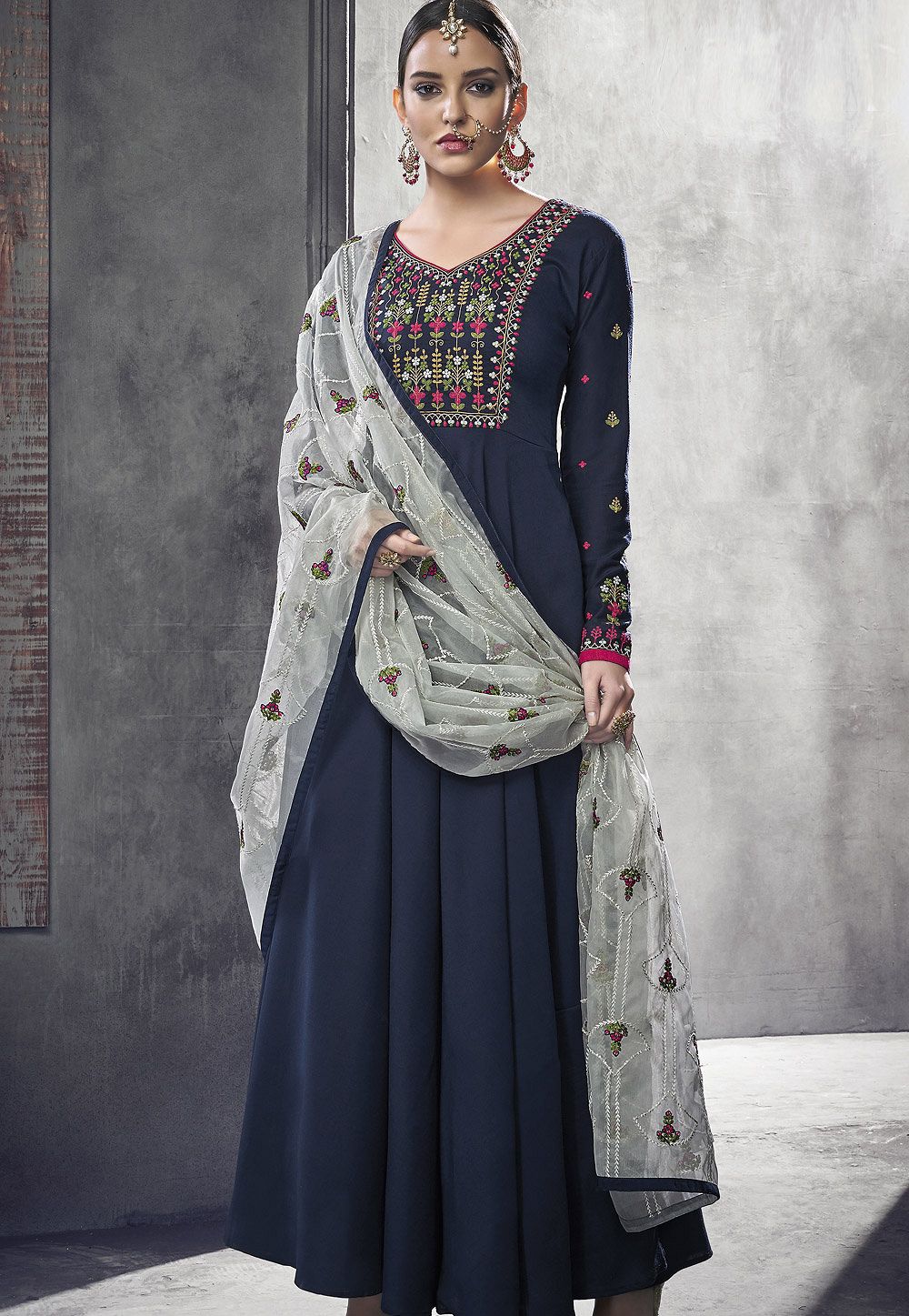 cotton long anarkali