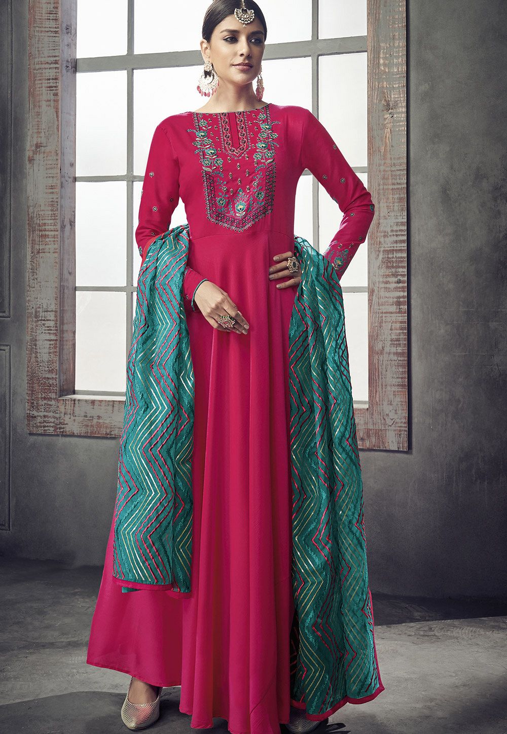 cotton long anarkali