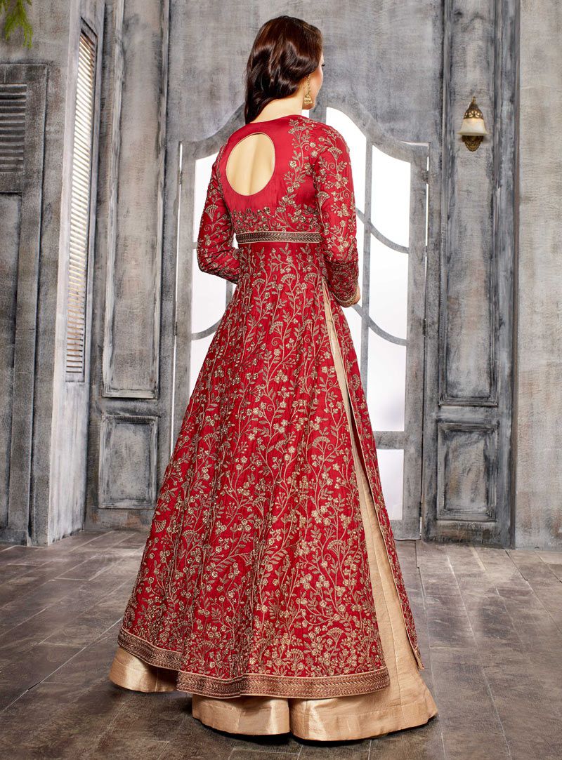 Buy Red color Albela Satin wedding wear Ghagra Choli in UK, USA and Canada