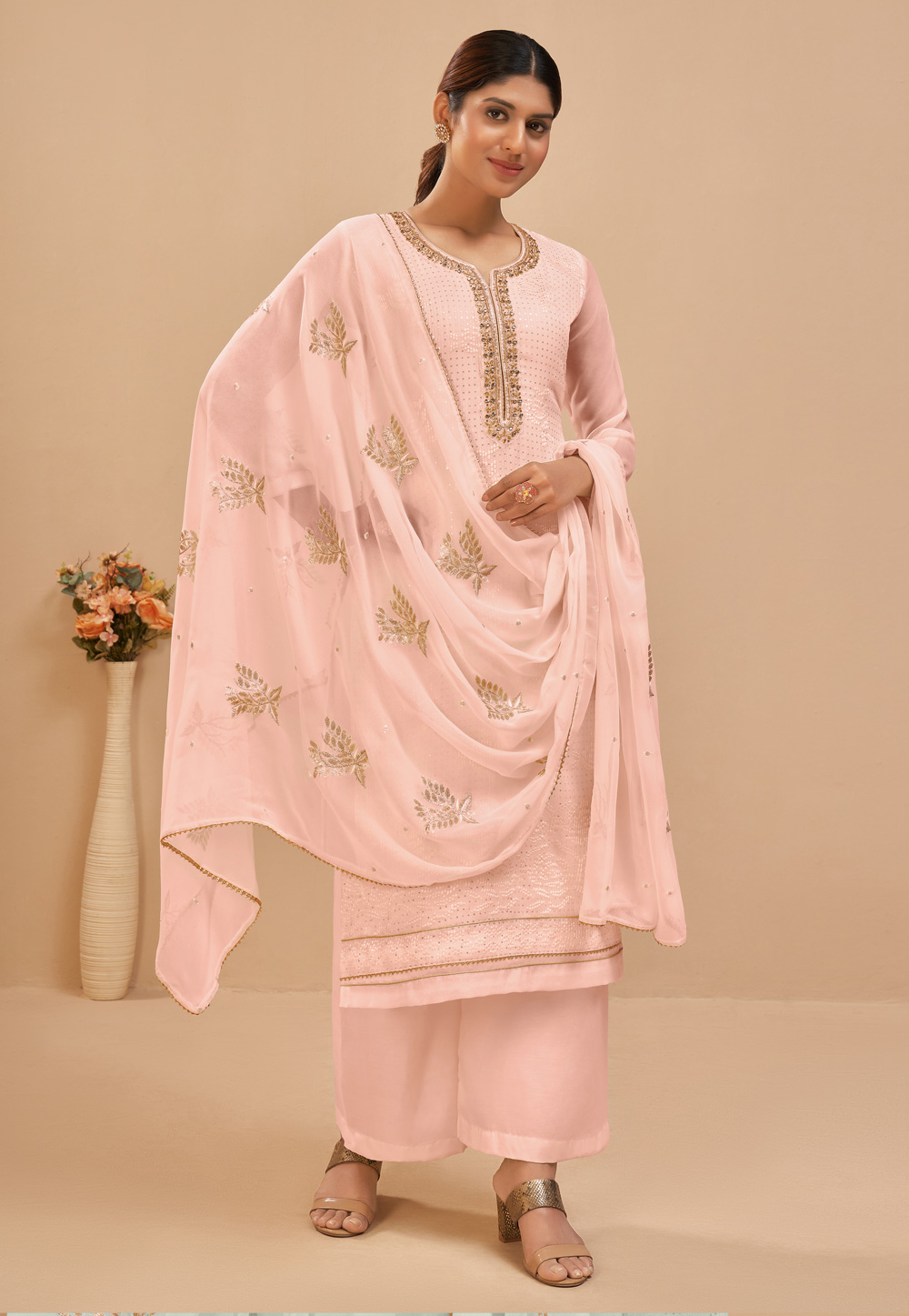 Paradise Peach Salwar Suit - Kafalgedi.com