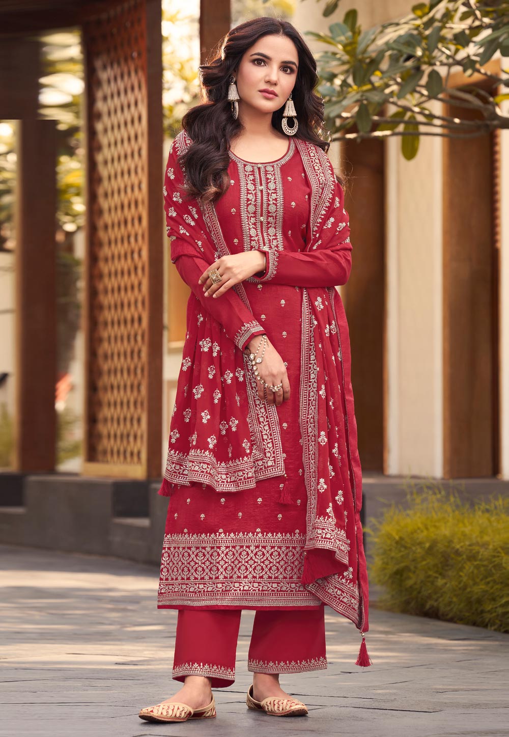 MAROON RED GEORGETTE SUIT SET - Digital Bazar