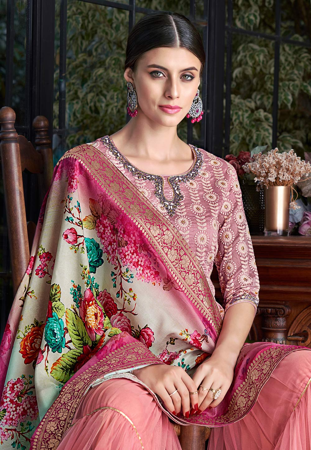 pink bridal sharara