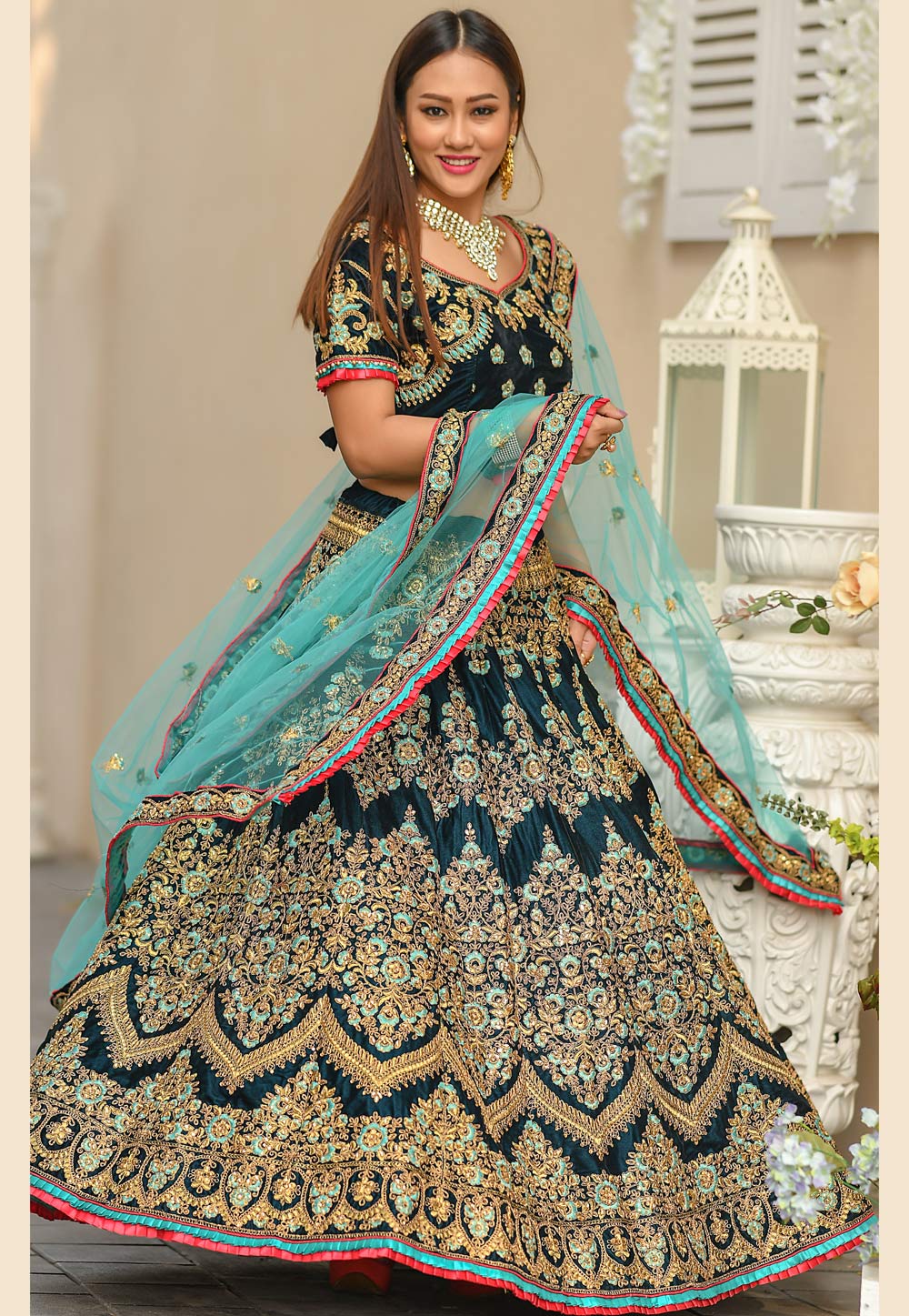 ghagra choli velvet