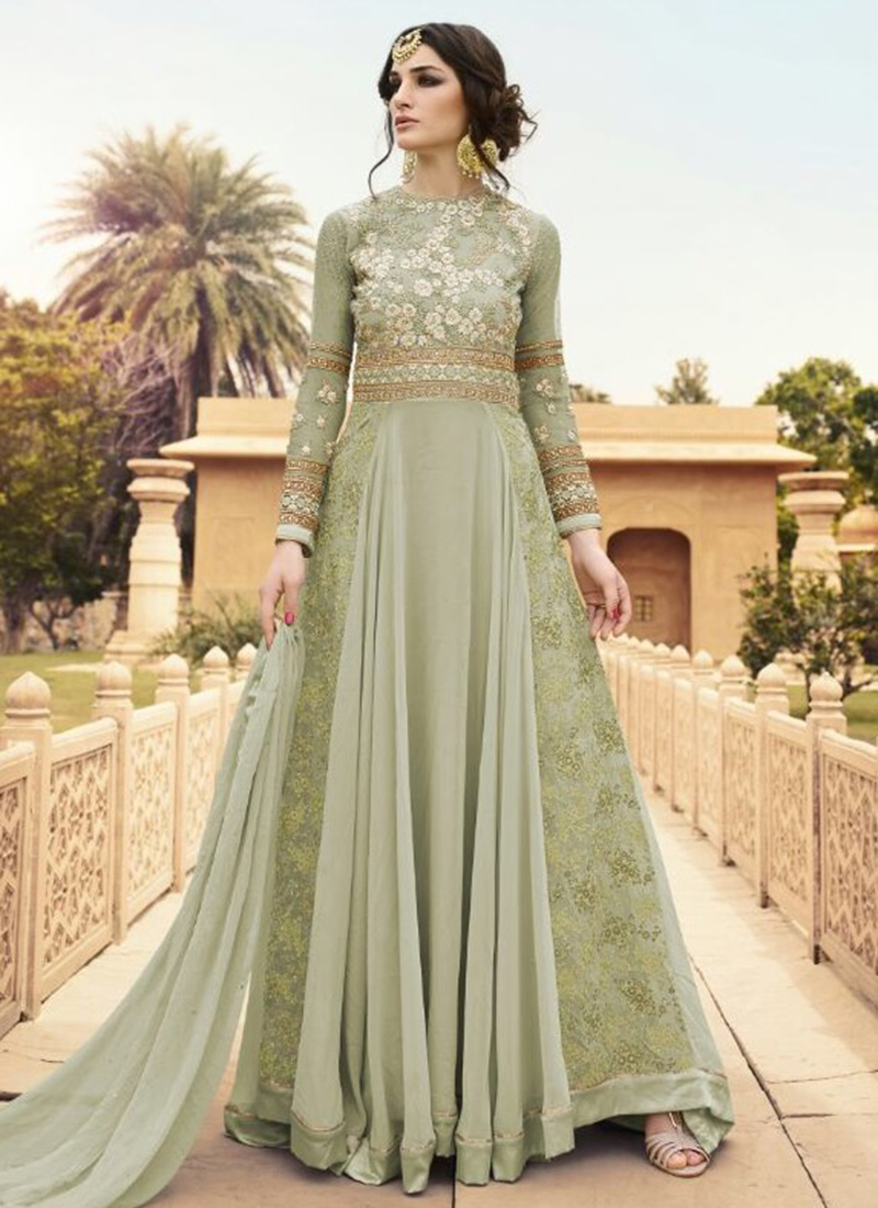 diyaz Women Gown Light Green Dress - Buy diyaz Women Gown Light Green Dress  Online at Best Prices in India | Flipkart.com