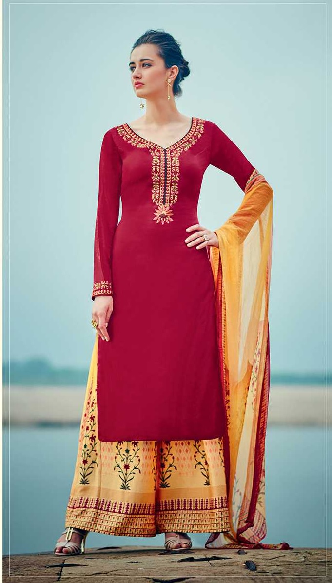Heavy Light Red And Yellow Poshak at Rs 4200 | Wedding Suit in Jaipur | ID:  15314353073