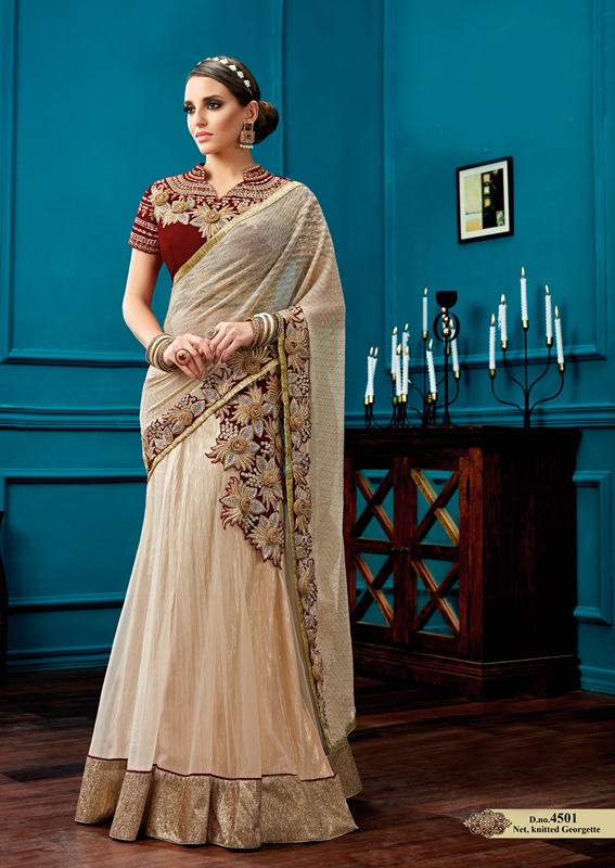 Model in Rich Purple Bridal Lehenga - Saree Blouse Patterns