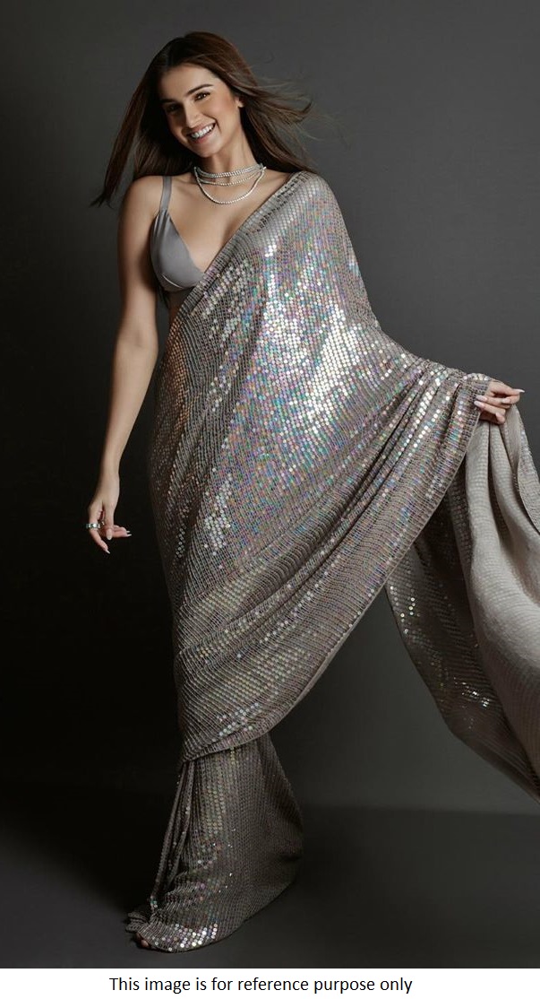 Buy Bollywood Tara Sutaria Inspired Light pink sequins saree in UK, USA and Canada