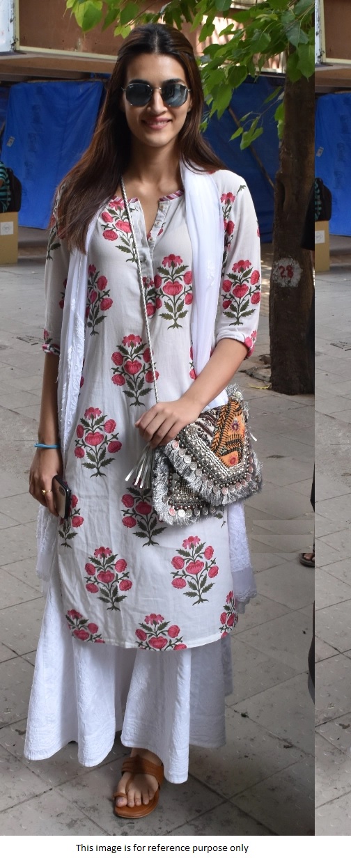 Buy Bollywood Kriti sanon inspired blue and white kurta palazzo set in UK,  USA and Canada