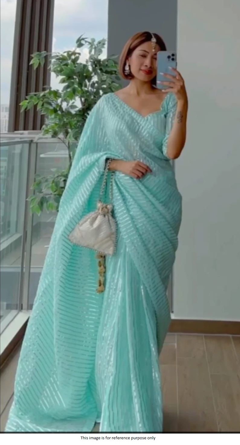 Buy Bollywood Model Pastel green gotta saree in UK, USA and Canada