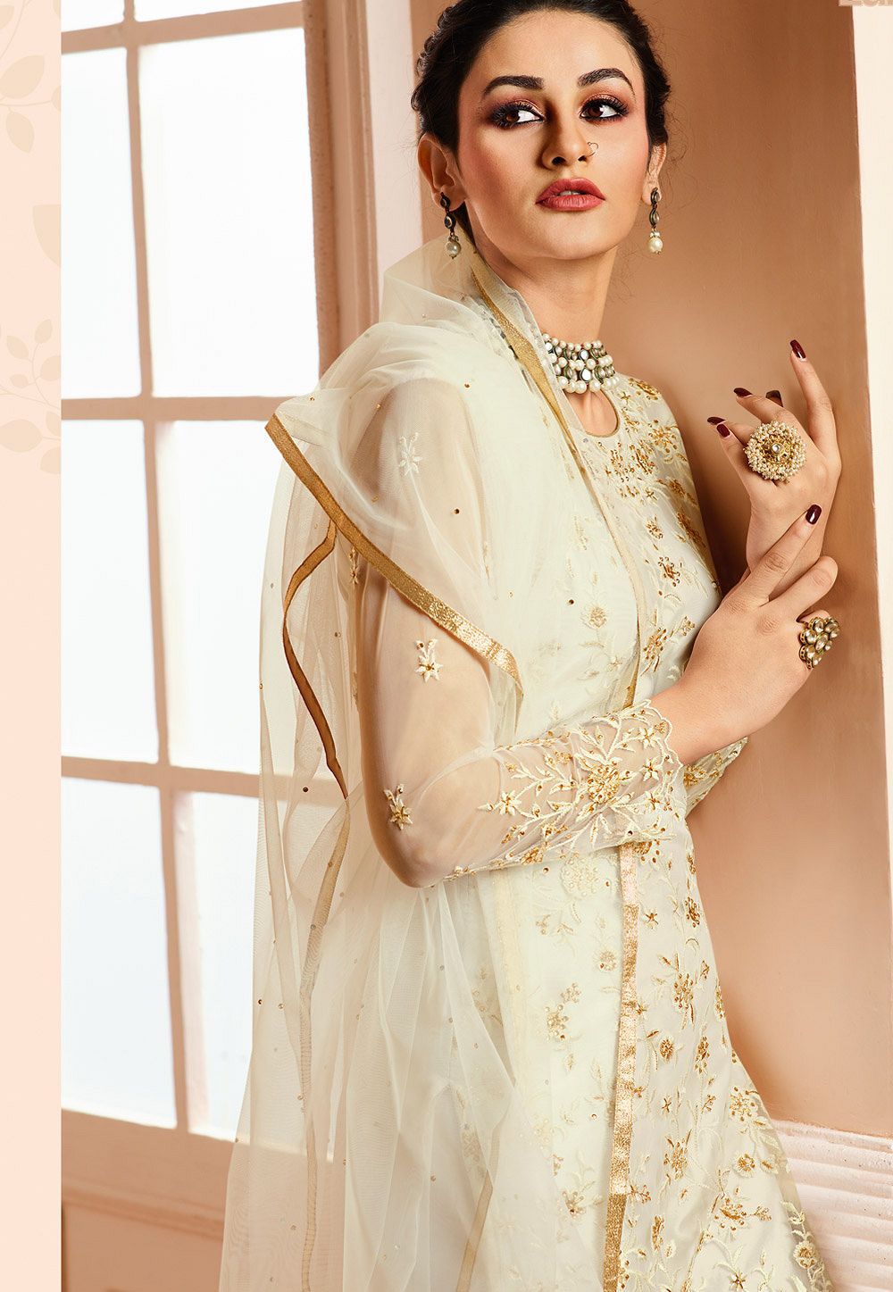white net sharara suit