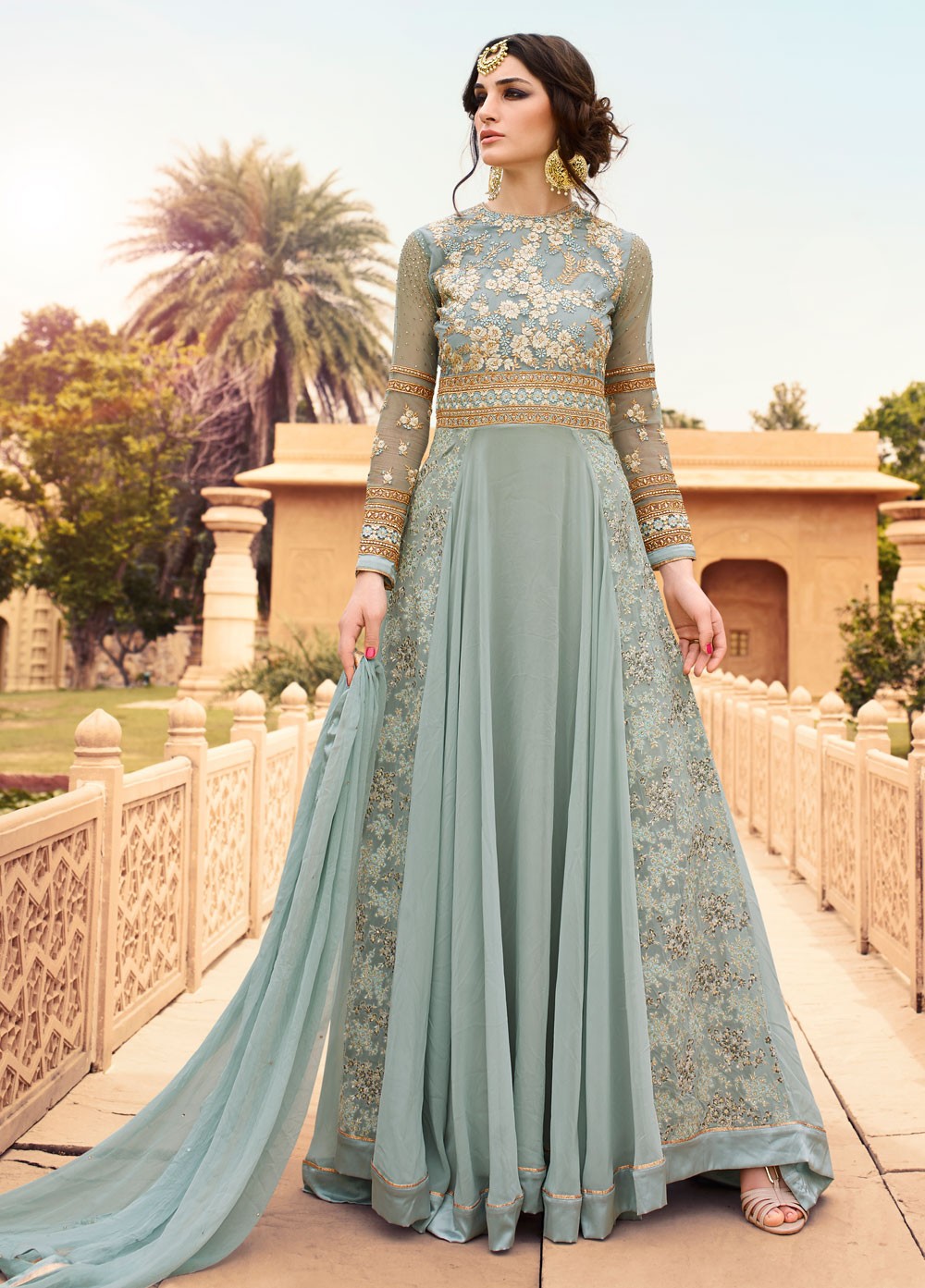 grey colour party dresses