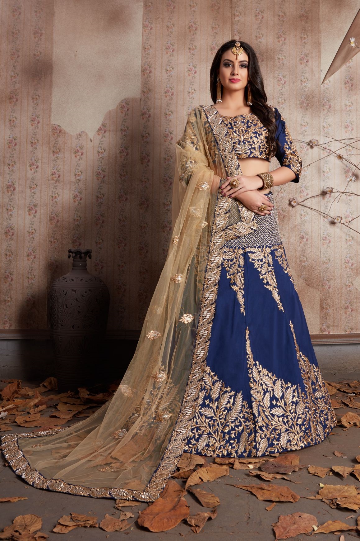 Indian Dress Blue Color Bridal Lehenga 468