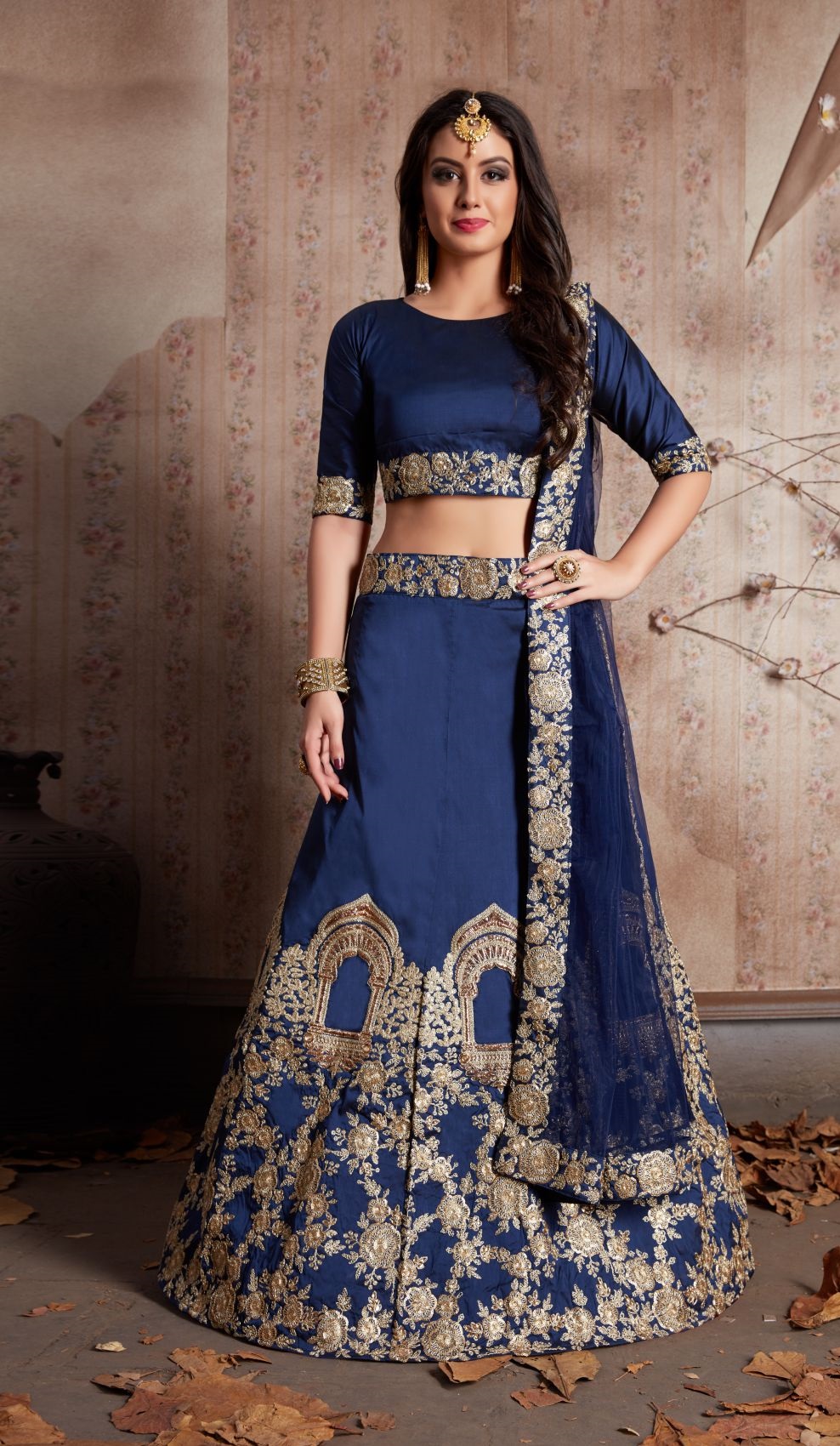 Indian Dress Blue Color Bridal Lehenga 530