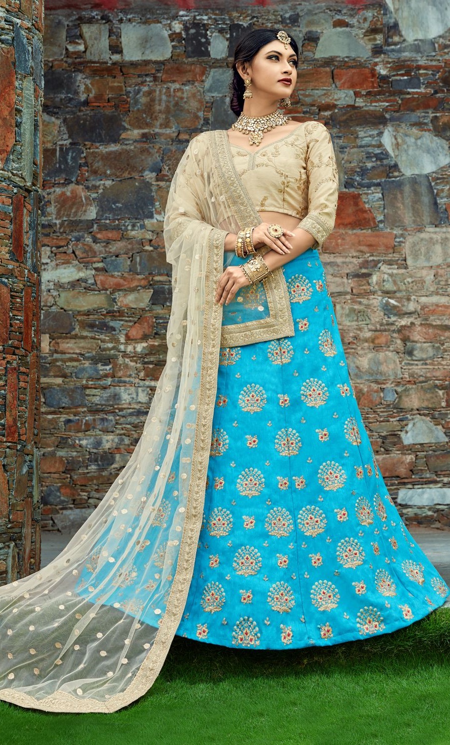 green indian wedding outfit
