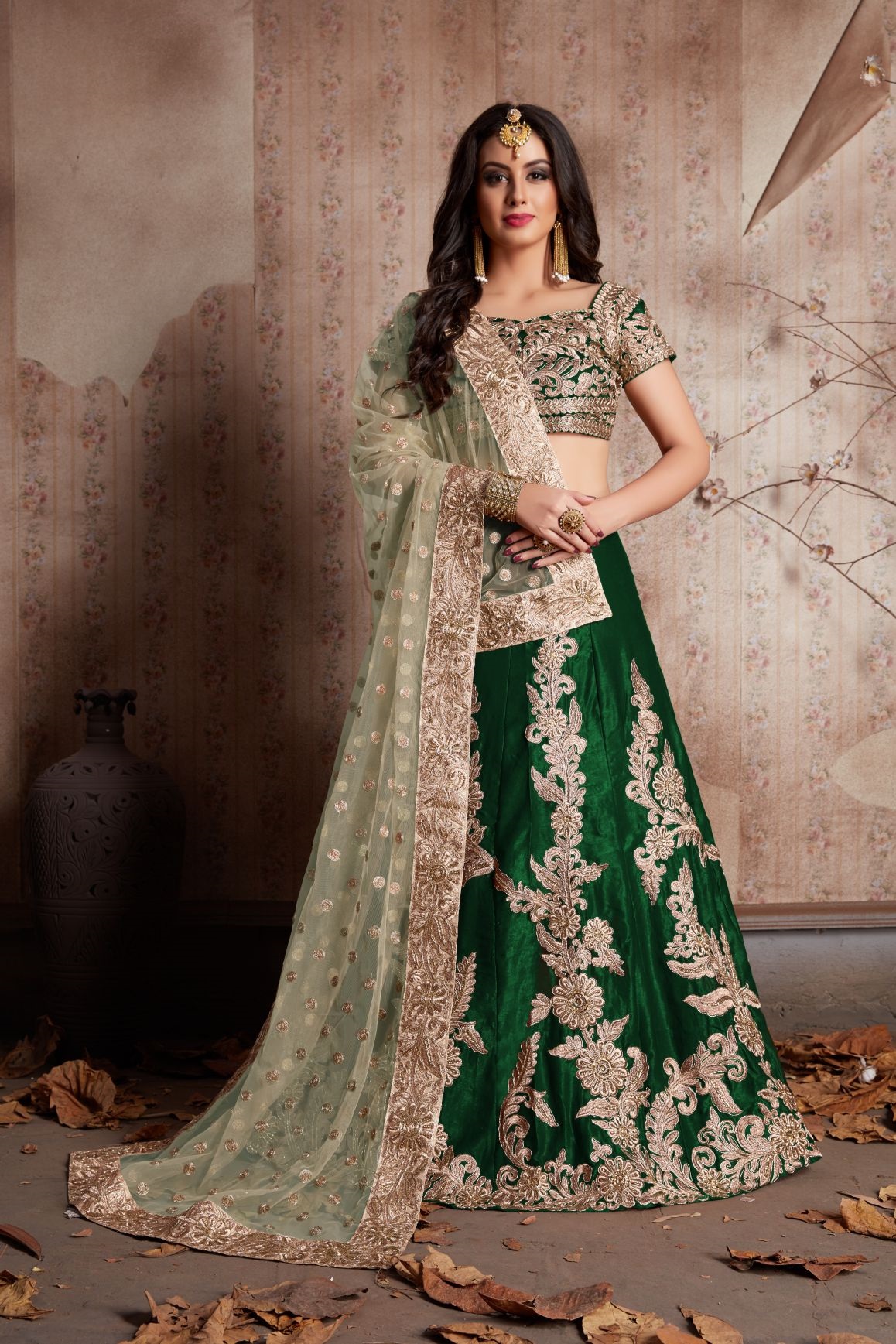 green indian wedding outfit
