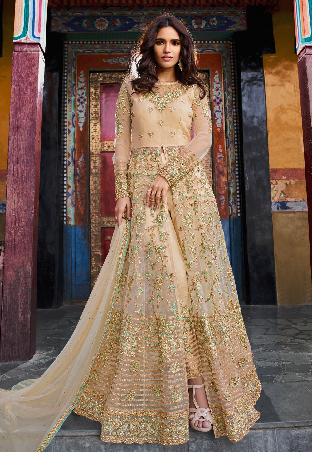 banglori silk anarkali suit