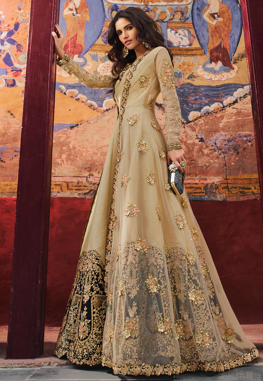 anarkali suit with jacket