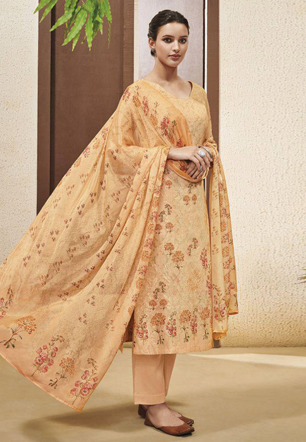 Cotton Printed Ladies Light Orange Party Wear Sharara Suit at Rs 850/piece  in Jaipur