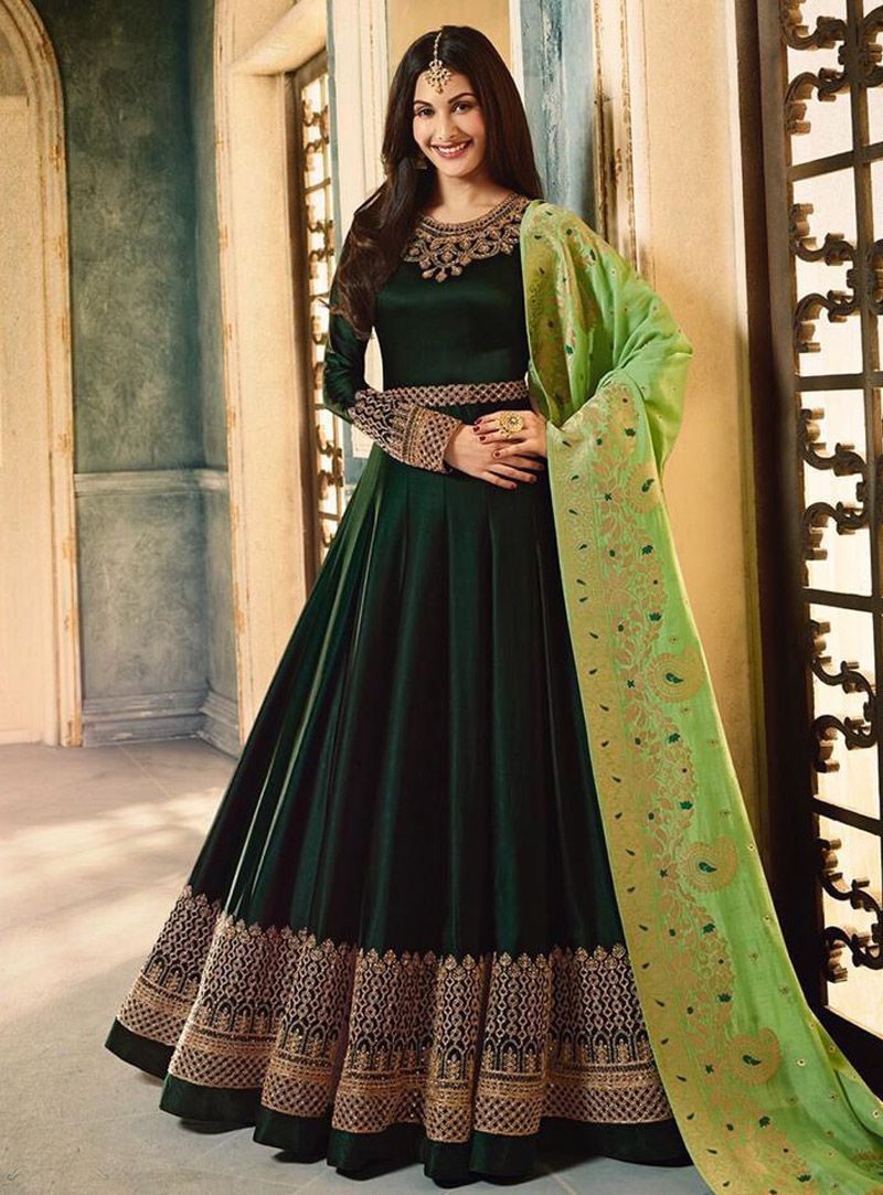 Buy Pine Green Anarkali Dress online-Karagiri – Karagiri Global