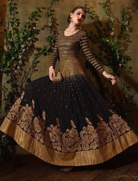 black gold anarkali