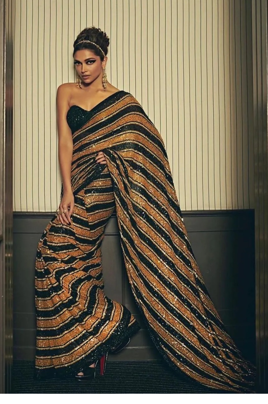 Buy Bollywood Sabyasachi Inspired Deepika Padukone sequins saree in UK, USA and Canada