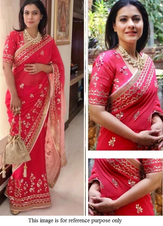 Buy Bollywood Kajol Inspired Pink Georgette saree in UK, USA and Canada