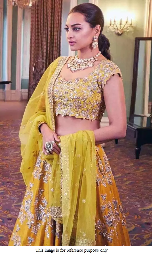 Buy Bollywood Sonakshi Sinha Inspired Yellow Silk Lehenga In Uk Usa And Canada
