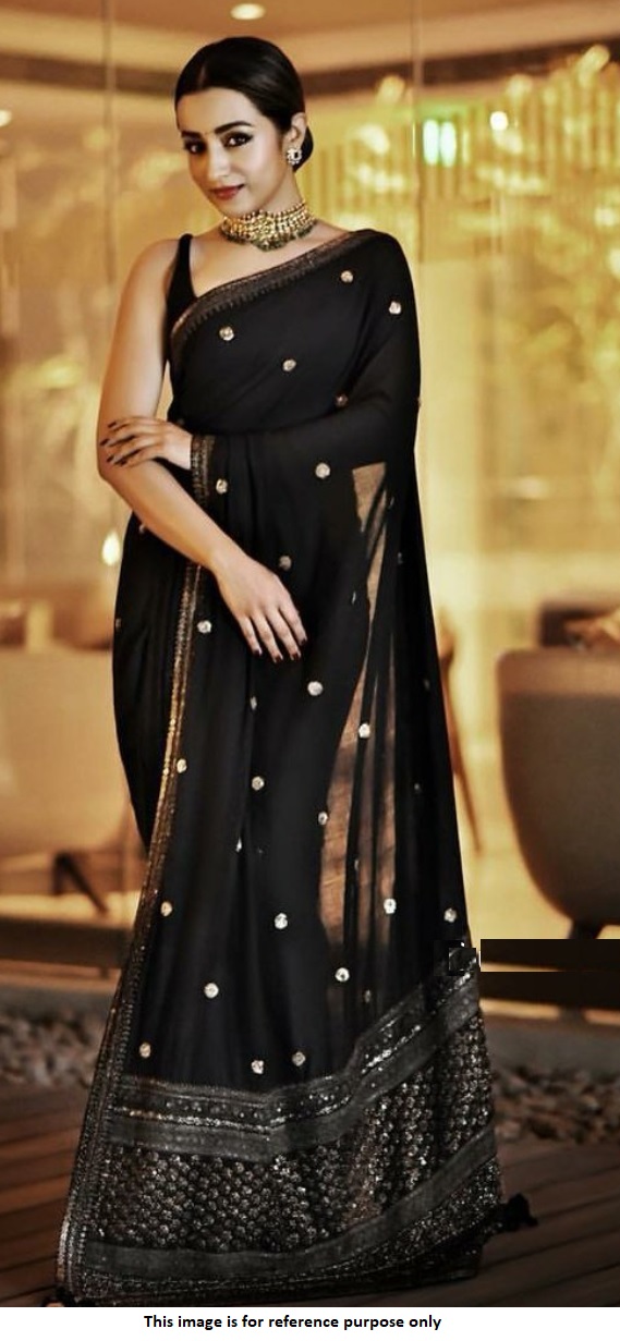 Buy Kollywood Trisha Krishnan Sabyasachi Inspired black saree in UK, USA and Canada