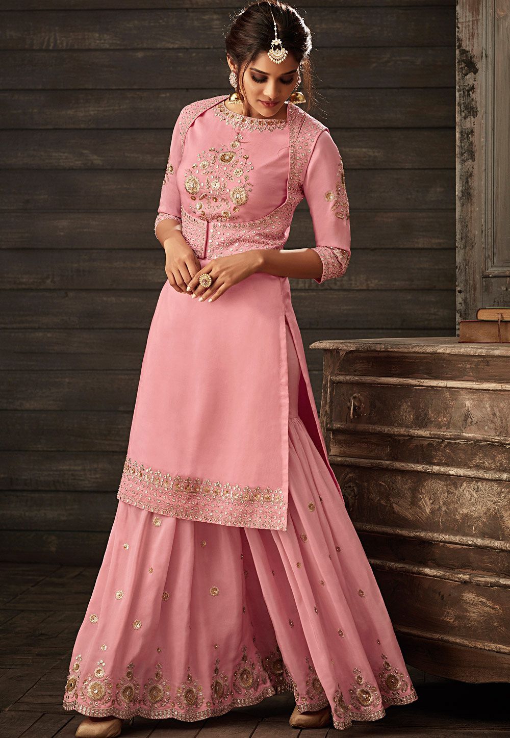 Pink Sharara Dress Online, 59% OFF ...