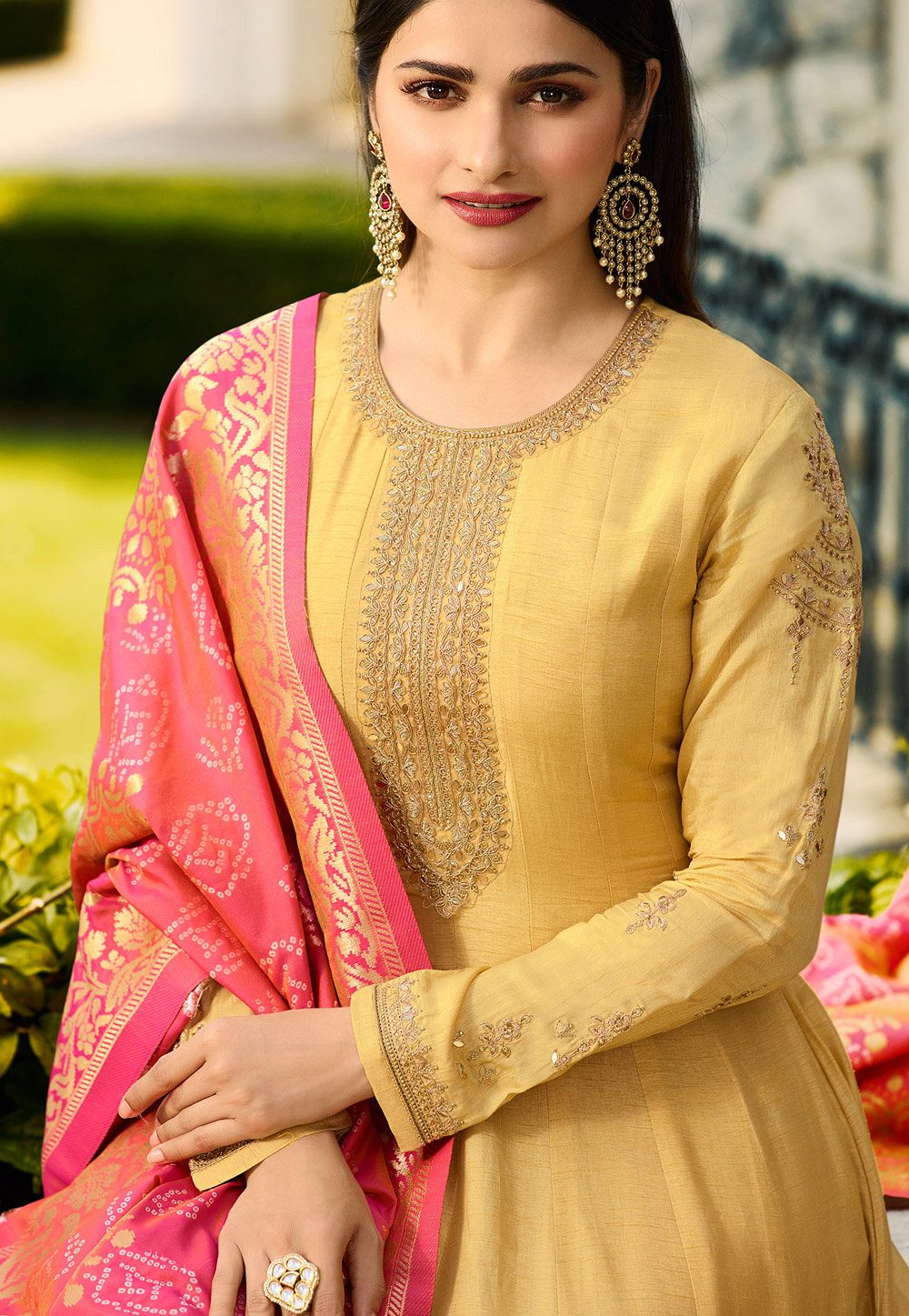 Prachi desai yellow anarkali suit 2025